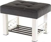 Банкетка AMC Lux 5 с полкой ткань бежевый/коричневый/коричневый 5.2Б60322