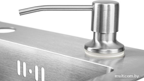 Кухонная мойка Saniteco 6050 (с сифоном, дозатором и коландером)