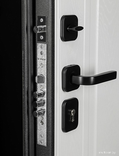 Металлическая дверь Guard MG75 МДФ/МДФ 87х205 левая (серый/белый ясень)