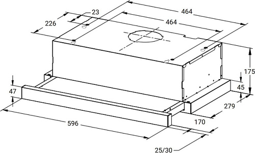 Кухонная вытяжка Weissgauff TEL 600 Black Glass