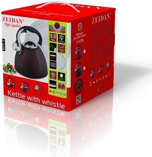 Чайник со свистком ZEIDAN Z-4216 (шоколадный)