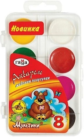 Акварельные краски Гамма Мультики 211046_8 (8 цв.)