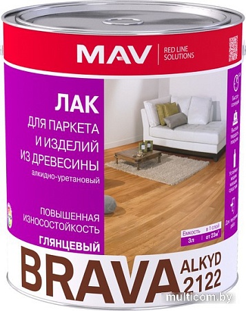 Лак Brava Alkyd 2122 10 л (бесцветный глянцевый)