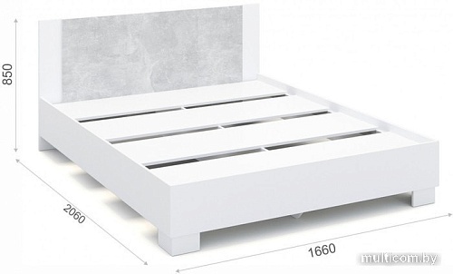 Кровать Imperial Аврора 160x200 (белый/ателье светлый)