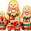 Развивающая игра Брестская Матрешка С колосками и васильками (набор 5 шт)