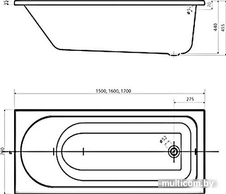 Ванна Colombo Акцент 150x70 (SWP1250000)