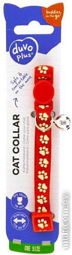 Ошейник Duvo Plus Белые лапки 11160/red (красный)