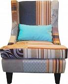 Интерьерное кресло Виктория Мебель Лорд ск 1454 (ткань, бежевый/коричневый/синий)