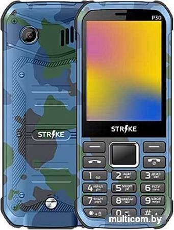Мобильный телефон Strike P30 (синий камуфляж)