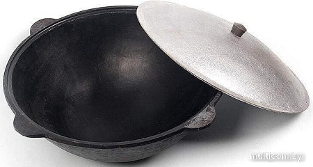 Казан Chugun Invest Узбекский с алюминиевой крышкой (22 л, круглое дно)