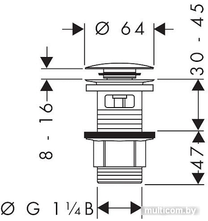 Донный клапан Hansgrohe 50105000