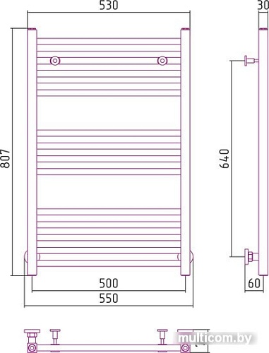 Полотенцесушитель Сунержа Модус 800x500 30-0250-8050