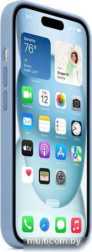 Чехол для телефона Apple MagSafe Silicone Case для iPhone 15 (зимний синий)