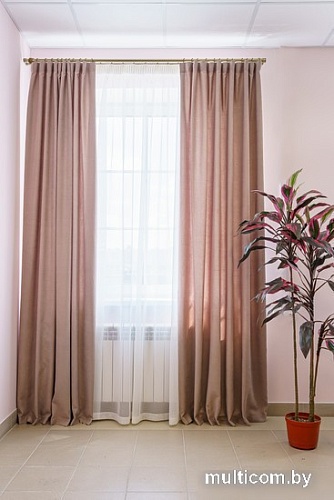 Комплект штор Decoretto Канвас КБТ-K40 3.75x2.6 м (бежевый, 2 шт)