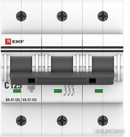 Выключатель автоматический EKF PROxima ВА 47-125 3Р 125А (С) mcb47125-3-125C