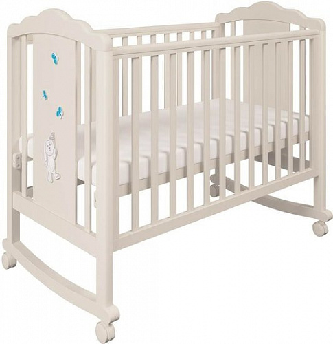 Детская кроватка Polini Kids Classic 621 Зайки (бежевый/синий)