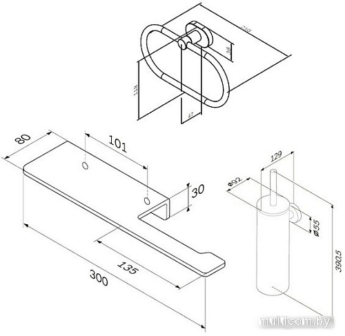 Набор аксессуаров для ванной AM.PM Sense L AK74T0503W