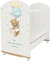 Классическая детская кроватка Indigo My Sleepy Слоник колесо-качалка и ящик (белый)