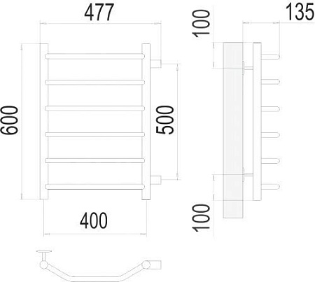 Полотенцесушитель TERMINUS Классик П6 400x600 бп