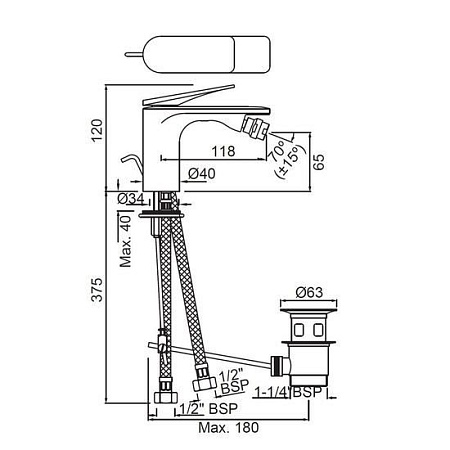 Смеситель Jaquar Laguna LAG-CHR-91213B