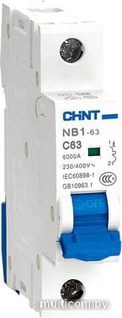 Выключатель автоматический Chint NB1-63 1P 2A 6кА D 179631