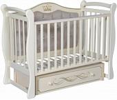 Классическая детская кроватка Антел Julia 111 с мягкой стенкой (слоновая кость)