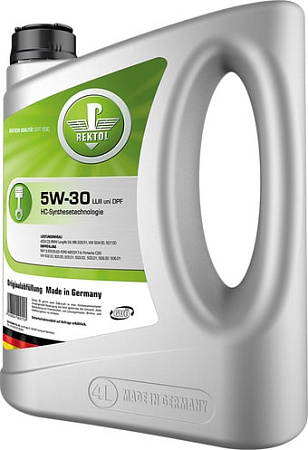 Моторное масло Rektol 5W-30 LL III uni DPF 4л