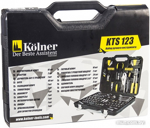 Универсальный набор инструментов Kolner KTS123 (123 предмета)