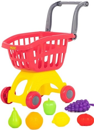 Тележка игрушечная Полесье Мини + набор продуктов №3 71378