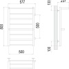 Полотенцесушитель TERMINUS Аврора П8 500х800 (с 2 полками и боковым подключением 500)