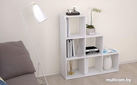 Стеллаж Polini Kids Home Smart Каскадный 6 секций (белый)