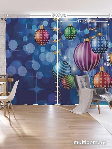 Комплект штор JoyArty Новогодняя дискотека Oxford DeLux 1.45x1.8 м (2 шт)