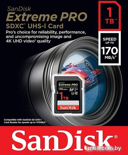 Карта памяти SanDisk Extreme PRO SDXC SDSDXXY-1T00-GN4IN 1TB