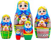 Развивающая игра Брестская Матрешка С букетом луговых цветов (набор 5 шт)