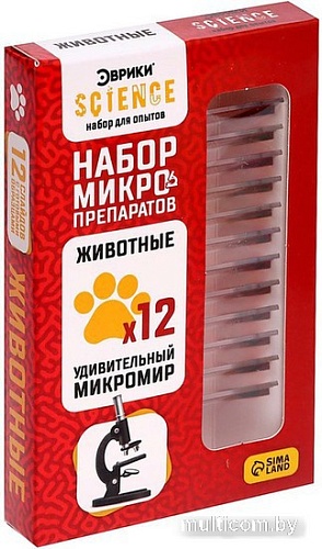 Набор для опытов Эврики Набор микропрепаратов. Животные 7670831
