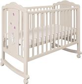 Детская кроватка Polini Kids Classic 621 Зайки (бежевый/розовый)