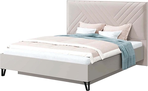 Кровать MLK Кашемир 180 с мягким изголовьем (кашемир/сантьяго)