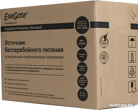 Источник бесперебойного питания ExeGate Power Smart ULB-600.LCD.AVR.C13.RJ.USB