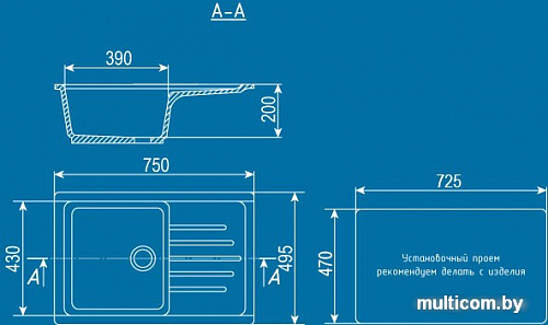 Кухонная мойка Ulgran U-400 (белый)