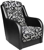 Интерьерное кресло Асмана Дачник-1 (рогожка завиток черн./кожзам черный)