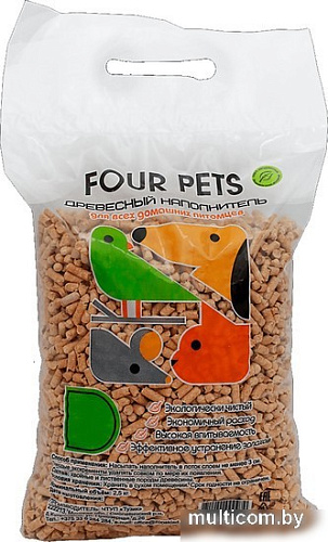 Наполнитель для туалета Four Pets древесный 7 л