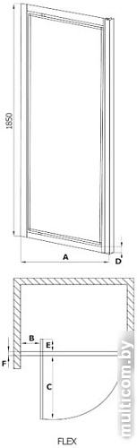 Душевая дверь Deante Flex 90 см KTL 011D (хром/прозрачное)