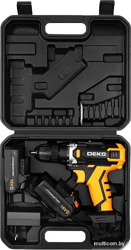 Дрель-шуруповерт Deko Sharker 16V 083-1108 (с 2-мя АКБ, кейс)