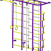 Детский спортивный комплекс Пионер С5ЛМ (пурпурный/желтый)