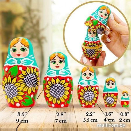 Развивающая игра Брестская Матрешка В сарафане с подсолнухами (набор 5 шт)