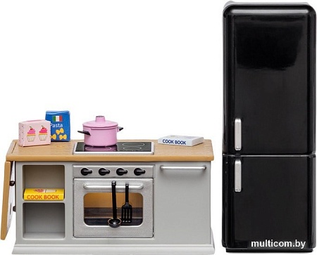 Мебель для кукольного домика Lundby Кухонный остров и холодильник 60201800
