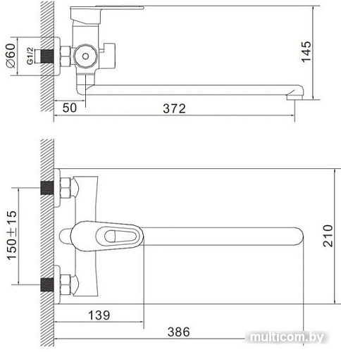 Смеситель Эверест B22-274A