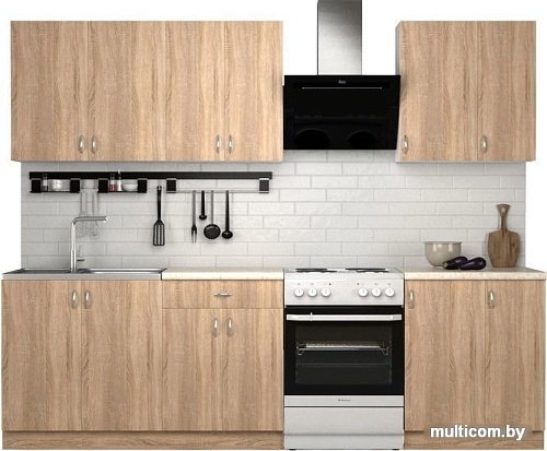 Готовая кухня S-Company Клео лайт 2.1 (дуб сонома/дуб сонома)