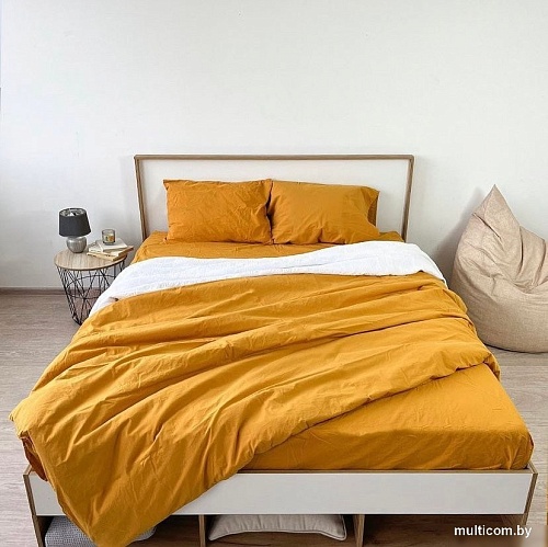 Постельное белье Блакiт Дуэт 4845 15-0953 (золотисто-желтый/простынь на резинке)