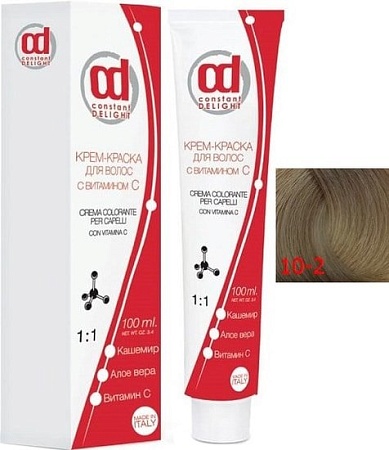 Крем-краска для волос Constant Delight Crema Colorante с витамином С 10/2 светлый блондин пепельный